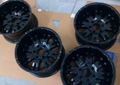 Set 0f 4 black powder coated wheels