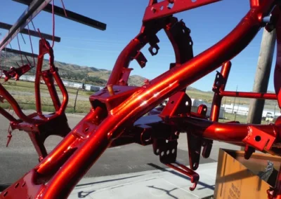 red powder coated bike frame